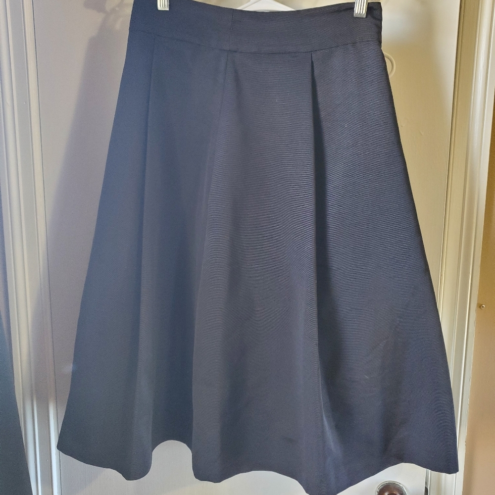 Pleated Ivanka Trump Black Midi Skirt